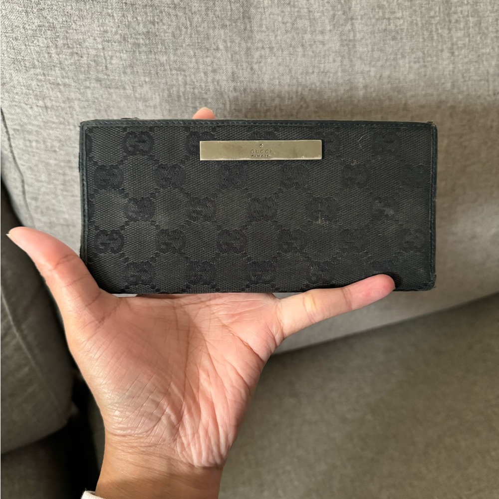 Gucci Black Monogram Continental Wallet